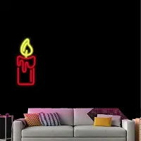 SIGNOOGLE? Burning Candle Neon LED Strip For Home Bedroom Shop Wall Decoration (20 x 14.2 Inch)-thumb1