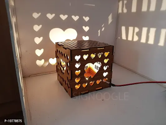 SIGNOOGLE? Wooden Table Lamp, HDF Light emiting I Love You Gift, Love Gifts for Girlfriend, Lover Gifts, Love Gifts (15 x 10 x 10 cm)-thumb3