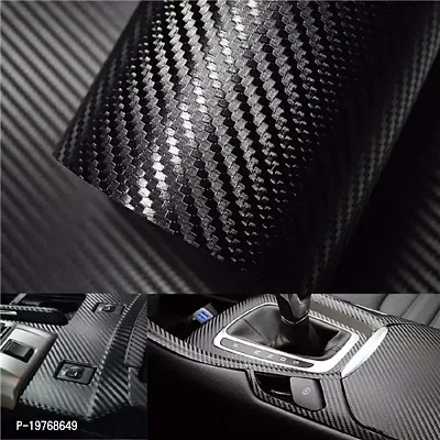 SIGNOOGLE? Carbon Fiber 3D Black Matte Textured Car Wrapping Wrap Sheet Roll Film Vinyl Sticker Decal for All Car Bike Mobile Laptop Furniture-thumb4