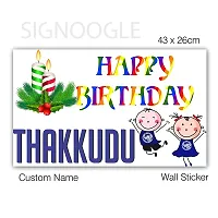 SIGNOOGLE Custom Wall Sticker for Birthday Decoration with Name Boy/Girl Backdrop Decal for Photography Candle Theme (43 x 26 cm)-thumb4