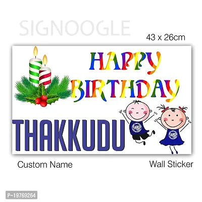 SIGNOOGLE Custom Wall Sticker for Birthday Decoration with Name Boy/Girl Backdrop Decal for Photography Candle Theme (43 x 26 cm)-thumb5