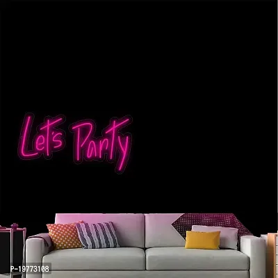 SIGNOOGLE? Lets Party Neon LED Strip For Home Wall Decoration (L x H 20 x 10.1 Inch)-thumb2