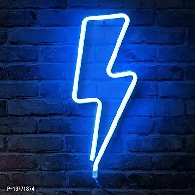 Lightning Bolt Neon Sign LED Light (Blue, 6x14 inches)