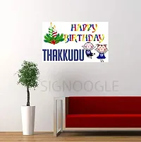 SIGNOOGLE Custom Wall Sticker for Birthday Decoration with Name Boy/Girl Backdrop Decal for Photography Candle Theme (43 x 26 cm)-thumb1