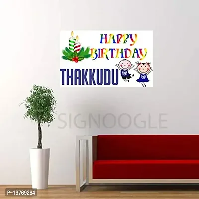 SIGNOOGLE Custom Wall Sticker for Birthday Decoration with Name Boy/Girl Backdrop Decal for Photography Candle Theme (43 x 26 cm)-thumb2
