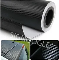 SIGNOOGLE? Carbon Fiber 3D Black Matte Textured Car Wrapping Wrap Sheet Roll Film Vinyl Sticker Decal for All Car Bike Mobile Laptop Furniture 12 x 120 Inch-thumb1