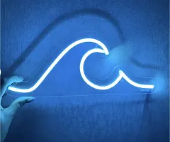 SIGNOOGLE? Wave Water Neon Light Strip for Wall Kids Bedroom Office Home Decorartion LED Art Indoor 12 X 5.2 Inches-thumb1