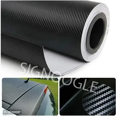 SIGNOOGLE? Carbon Fiber 3D Black Matte Textured Car Wrapping Wrap Sheet Roll Film Vinyl Sticker Decal for All Car Bike Mobile Laptop Furniture 12 x 50 Inch