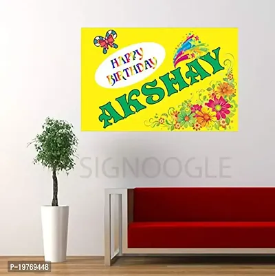 SIGNOOGLE Custom Wall Sticker for Birthday Decoration with Name Boy/Girl Backdrop Decal for Photography Tie Theme Flower (45 x 30 cm)-thumb2