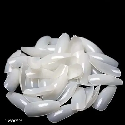 100 Pieces High Quality White Nail Tips With Glue-thumb0