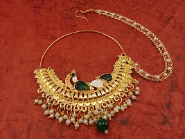 Gold-plated Plated  Green  Metal Nathiya-thumb1