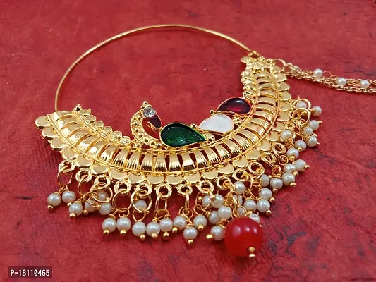 Gold-plated Plated  Green  Metal Nathiya