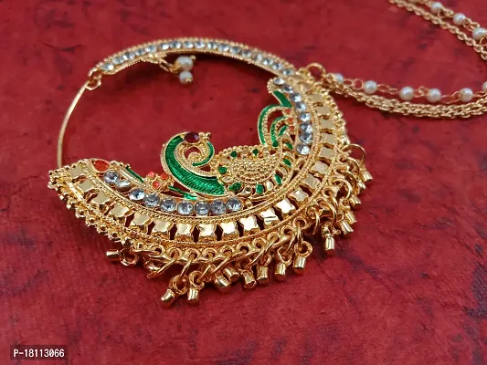 Gold-plated Plated  Green  Metal Nathiya-thumb0