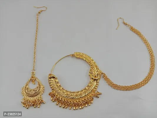 VERMA COLLECTION Emerald Gold-plated Plated Metal Nathiya