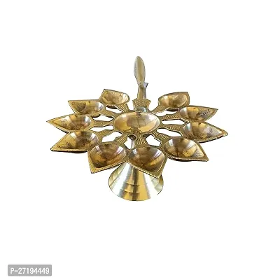 Stylish Dasmukhi Arti Diya,Aarti Standten Face Diya,Dasmukhi Pradeep Height: 2.7 Inch