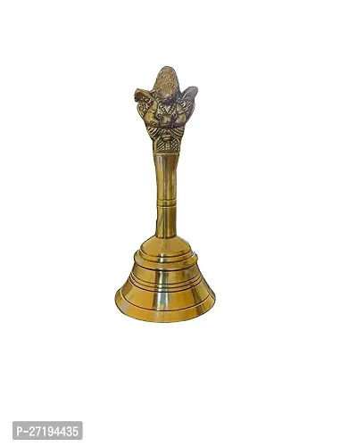 Stylish Pure Brass Ghanti, Bell/Garuda Ghanti Clear Sound Home Temple H-5.5 Inch