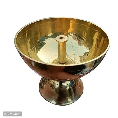 Stylish Akhand Jyoti Deep Brass Table Diya Height: 3.5 Inch