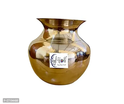 Stylish Pooja Kalas Lota For Home Temple Pooja,Brass Kalash H-4 Inch,Gold-thumb0