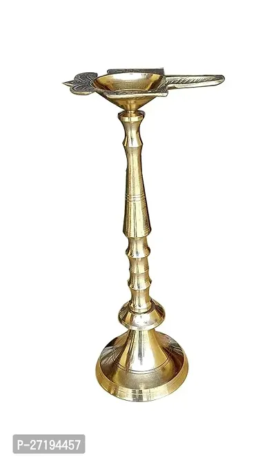 Stylish Oil Diya Brass Stand Diya Rukhanbsp;nbsp; Height: 9 Inch-thumb0