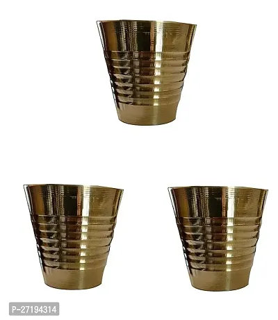 Stylish Brass Glass Pooja Accessories,Glass-Pack Of 3 Small,H-2Inch