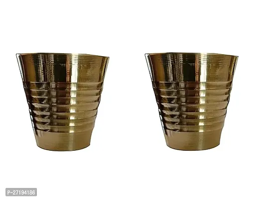 Stylish Brass Glass Pooja Accessories,Glass-Pack Of 2 Small,H-2Inch