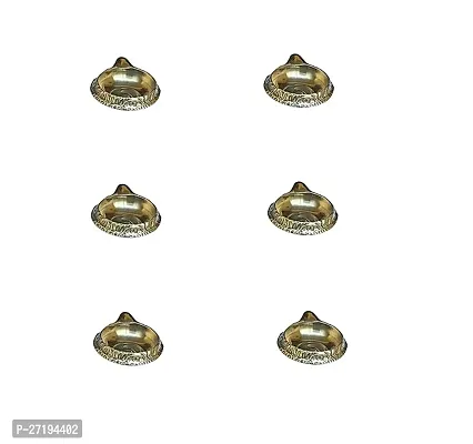 Stylish Kuber Floor Deep, Dipa - Pack Of 6 Brass,Table Diya Set