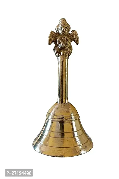 Stylish Brass Pooja Hand Bell/Ghanti H-5.5 Inch Brass Pooja Bell-thumb0