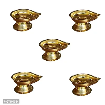 Stylish Brass Base Diyas Height: 3 Cm Pack Of 5-thumb0