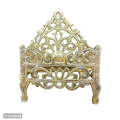 Stylish Puja Articles Premium Brass Lotus Singhasan For God Home Temple Height:7.5 Inch-thumb0