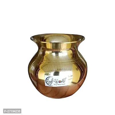 Stylish Brass Pooja Lota/Dhala Pure Brass Lota Kalash H-3 Inch Gold-thumb0