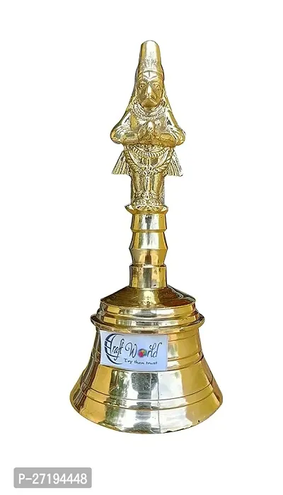 Stylish Brass Hanuman Pooja Bell Also Known Gold, H-5.5 Inch-thumb0