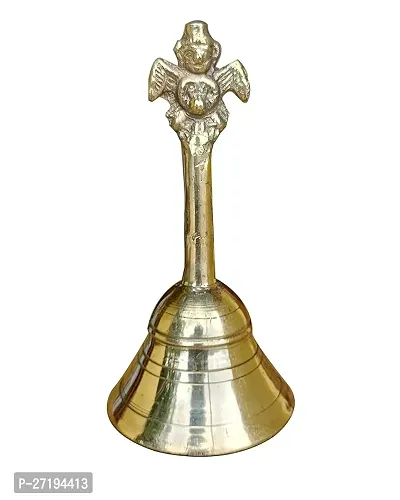 Stylish Brass Made Garuda Hand Ganti For Pooja Bell And Gift Purpose H-5.5 Inch-thumb0