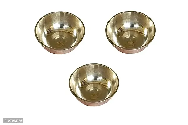 Stylish Chandan Bowl Prasad Plate, Bowl,Gina 3 Pieces, Gold