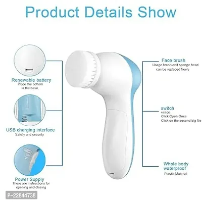 5 in 1 Face Facial Exfoliator Electric Massage Machine Care  Cleansing Cleanser Massager Kit For Smoothing Body