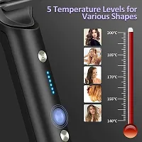 45 watt Hair Straightener Brush, Ionic Hair Straightener and Curler 2 in 1, Fast Heating  5 Temp Settings, Auto Temperature Lock Hot Comb (45W-Multi)-thumb1