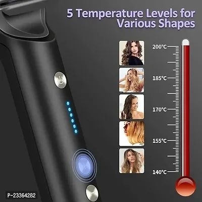45 watt Hair Straightener Brush, Ionic Hair Straightener and Curler 2 in 1, Fast Heating  5 Temp Settings, Auto Temperature Lock Hot Comb (45W-Multi)-thumb2