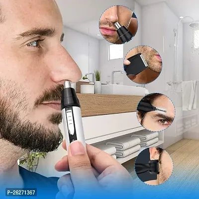 USB Nose Hair Trimmer, 4 in 1 Ear Nose Hair Trimmer Safely Painless Personal Trimmer Grooming Kit for Men and Women, Waterproof Beard and Nose Trimmer for Easy to Clean-thumb3