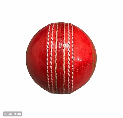 MORIKUS Leather Cricket Ball for Tournament and Club Matches, Size - Standard, 148Gm (Red) (Pack of 3)-thumb0