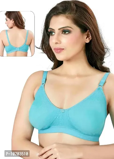 Stylish Fancy Cotton Solid Padded Bra For Women-thumb0