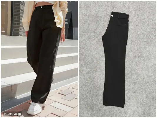 Denim black jeans for women's fashion