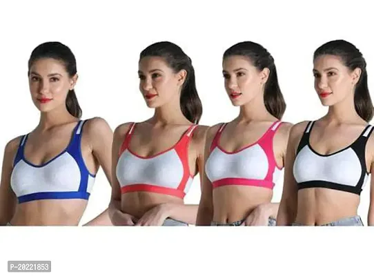 Stylish Multicoloured Cotton Solid Bras For Women Pack of 4