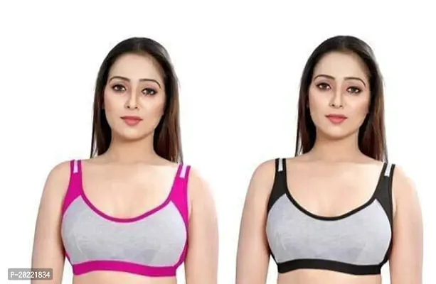 Buy Stylish Multicoloured Cotton Solid Bras For Women Pack of 2 Online In  India At Discounted Prices