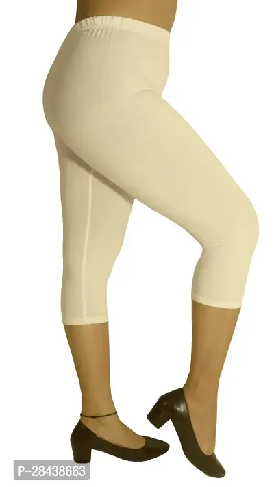 Latest Plus Cotton Solid Stretchable Capris for Women-thumb5