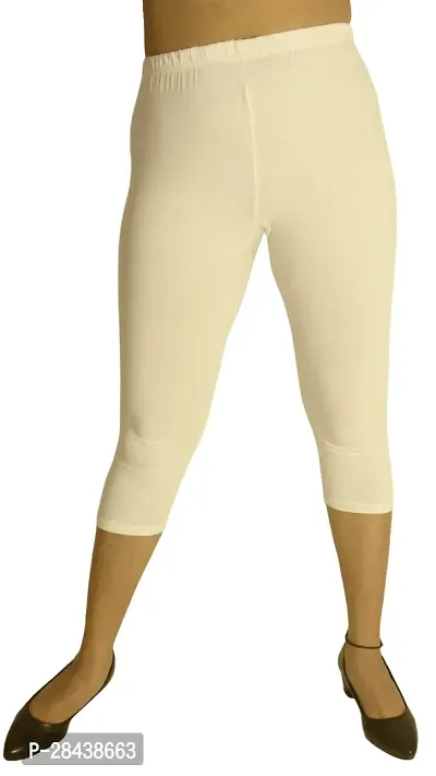 Latest Plus Cotton Solid Stretchable Capris for Women-thumb3