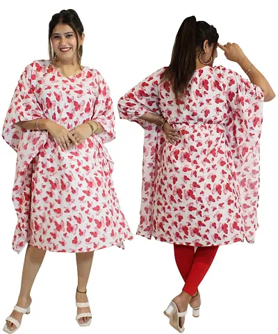 MENINA Elegnat Flower Print Kaftan For Women