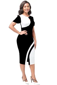 Stylish Black Poly Spandex Bodycon Dress For Women-thumb2