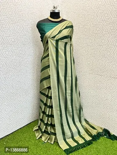 Stylish Georgette Striped Saree With Running Blouse Piece For Women