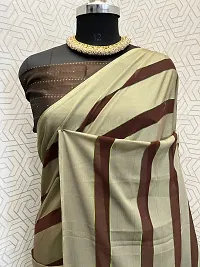 Stylish Georgette Striped Saree With Running Blouse Piece For Women-thumb1