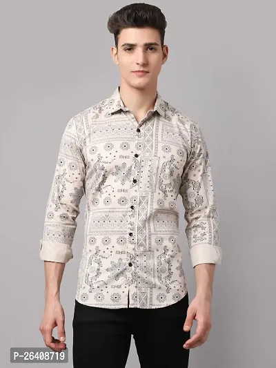 Stylish Men Cotton Blend Full Sleeve Regular Fit Casual Shirt-thumb0