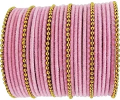 Stylish Pink Glass Bangle Set For Women-thumb1